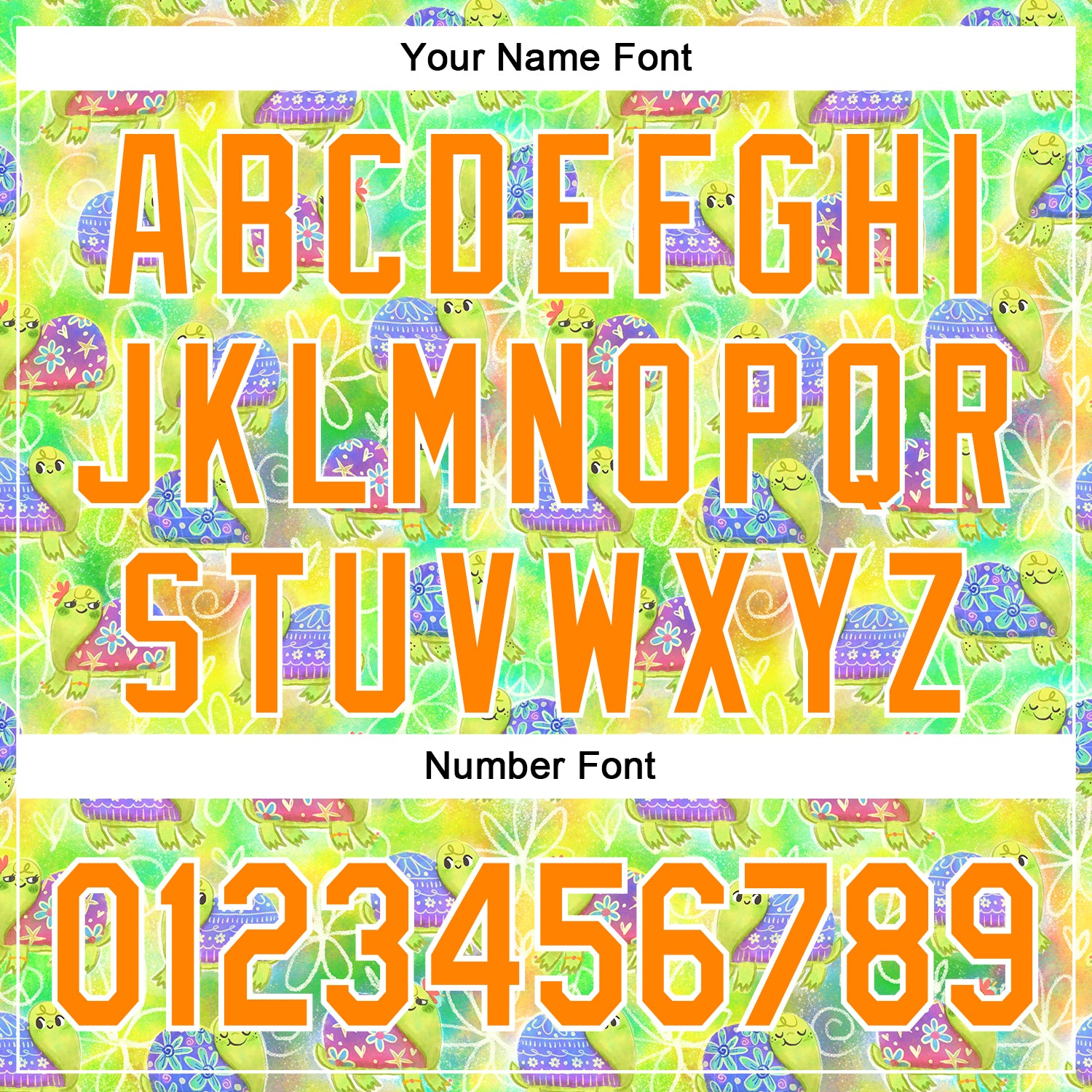 Custom Stitched Green Bay Orange-White 3D Emi Bee Groovy Turtles Sports Pullover Sweatshirt Hoodie