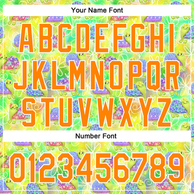 Custom Stitched Green Bay Orange-White 3D Emi Bee Groovy Turtles Sports Pullover Sweatshirt Hoodie