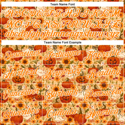 Custom Stitched Orange Bay Orange-White 3D Emi Bee Halloween Pumpkin Geese Sports Pullover Sweatshirt Hoodie