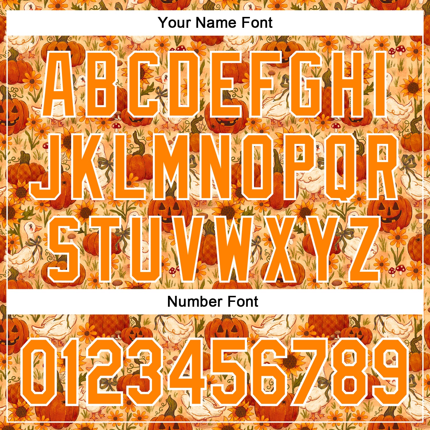 Custom Stitched Orange Bay Orange-White 3D Emi Bee Halloween Pumpkin Geese Sports Pullover Sweatshirt Hoodie