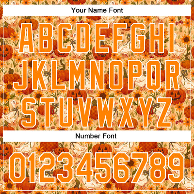 Custom Stitched Orange Bay Orange-White 3D Emi Bee Halloween Pumpkin Geese Sports Pullover Sweatshirt Hoodie