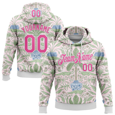 Custom Stitched Light Pink Pink-White 3D Emi Bee Lana Crocodile Palm Sports Pullover Sweatshirt Hoodie