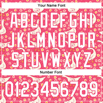 Custom Stitched Neon Pink White 3D Emi Bee Meadow Goose Sports Pullover Sweatshirt Hoodie