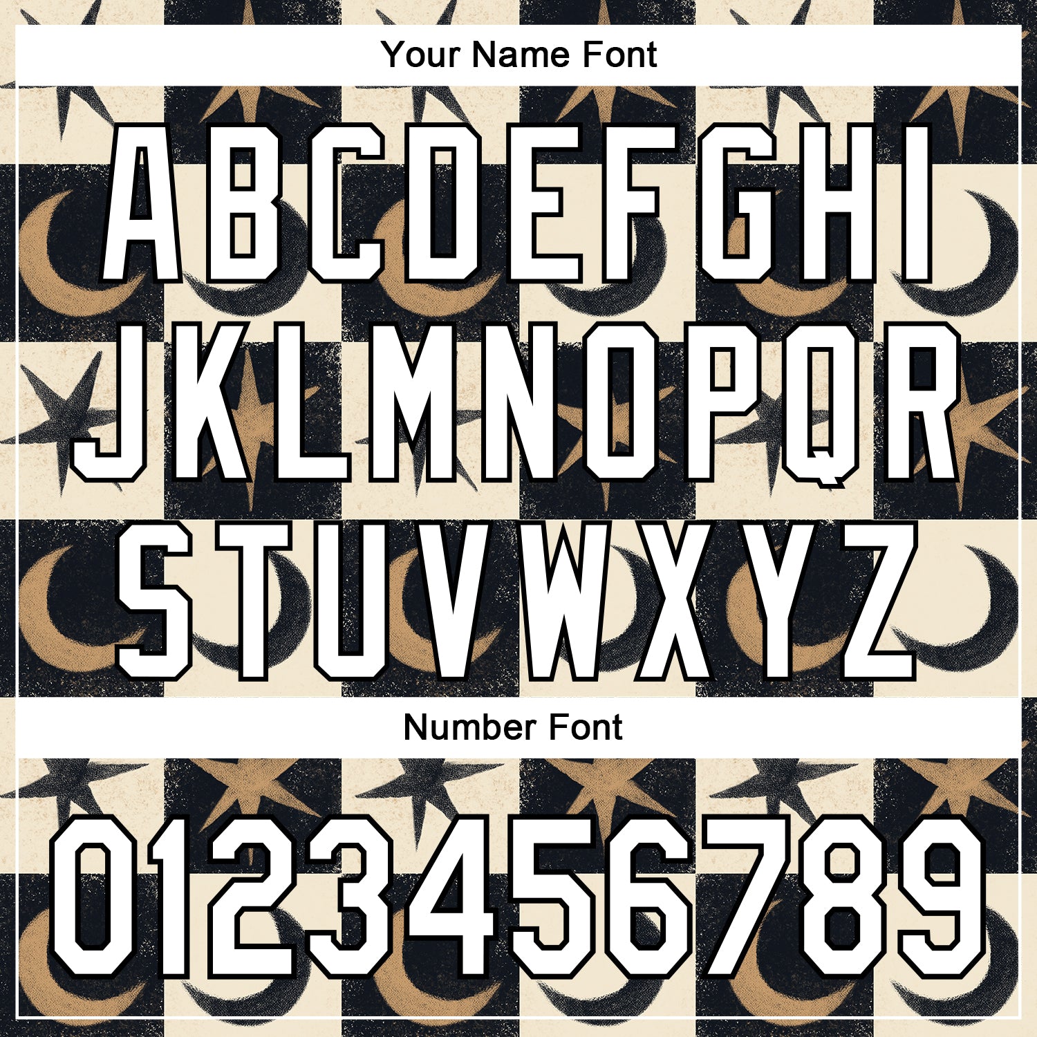 Custom Stitched Black White-Cream 3D Emi Bee Moon Star Check Sports Pullover Sweatshirt Hoodie