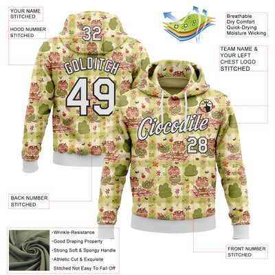 Custom Stitched Green White-Black 3D Emi Bee Summer Picnic Sports Pullover Sweatshirt Hoodie