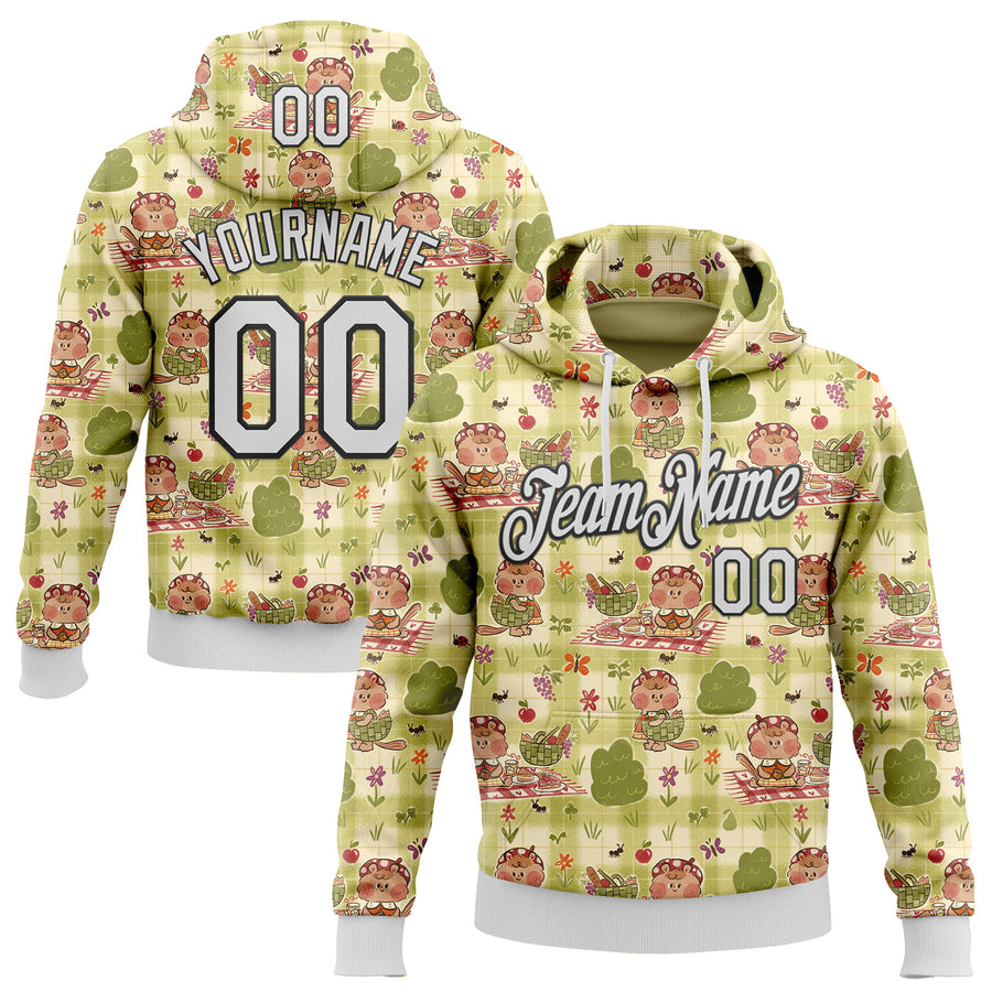 Custom Stitched Green White-Black 3D Emi Bee Summer Picnic Sports Pullover Sweatshirt Hoodie