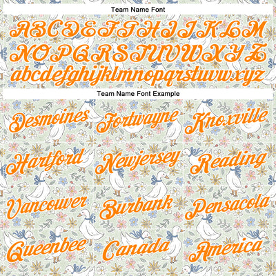 Custom Stitched Green Bay Orange-White 3D Emi Bee Wildflower Geese Sports Pullover Sweatshirt Hoodie