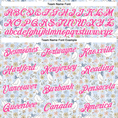 Custom Stitched Blue Pink-White 3D Emi Bee Wildflower Geese Sports Pullover Sweatshirt Hoodie