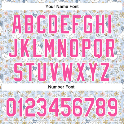 Custom Stitched Blue Pink-White 3D Emi Bee Wildflower Geese Sports Pullover Sweatshirt Hoodie