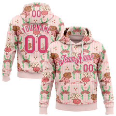 Custom Stitched Light Pink Neon Pink-White 3D Emi Bee Ballet Bunnies Sports Pullover Sweatshirt Hoodie
