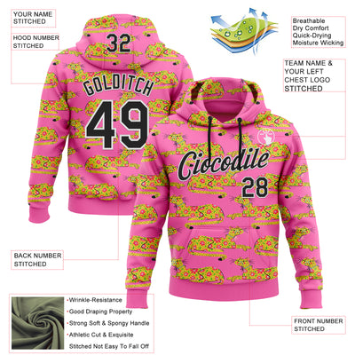 Custom Stitched Pink Black-White 3D Emi Bee Cheetahs Sports Pullover Sweatshirt Hoodie