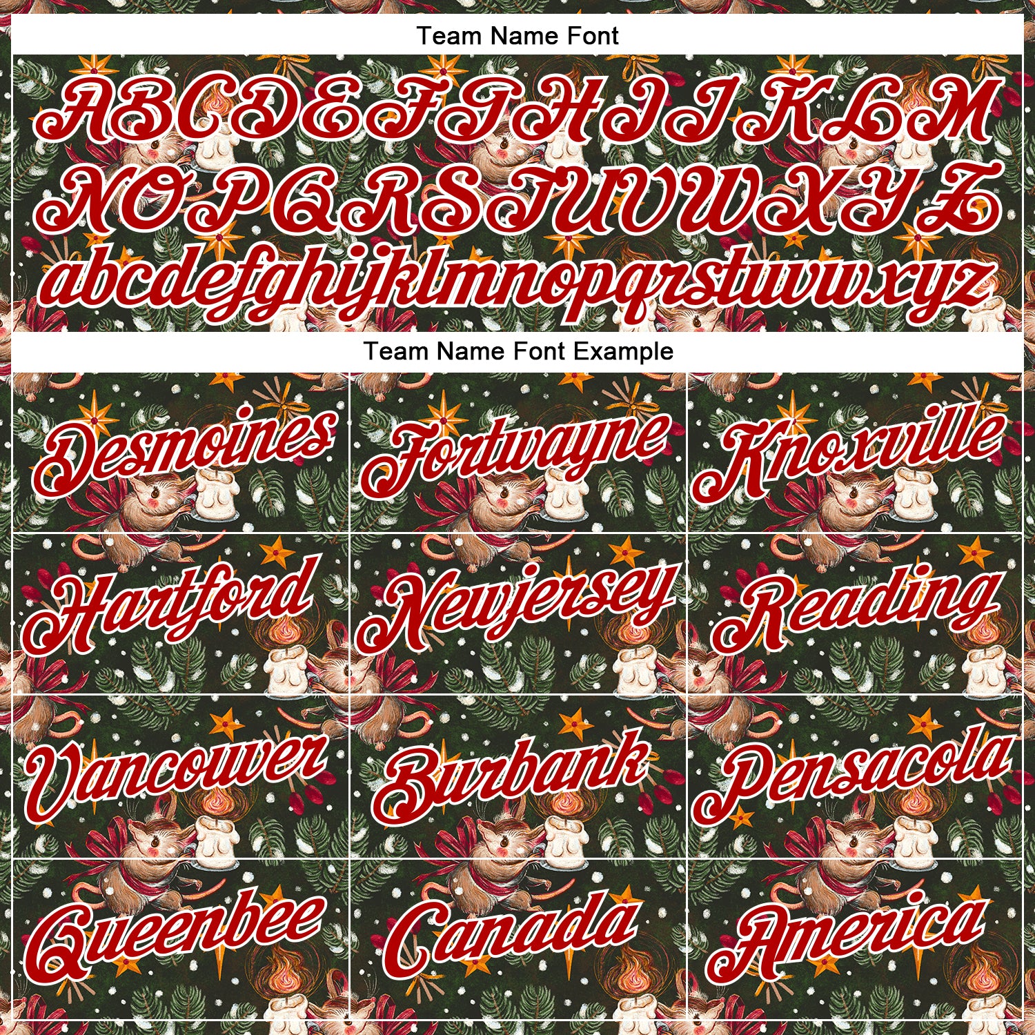 Custom Stitched Green Red-White 3D Emi Bee Christmas Mouse Candle Sports Pullover Sweatshirt Hoodie