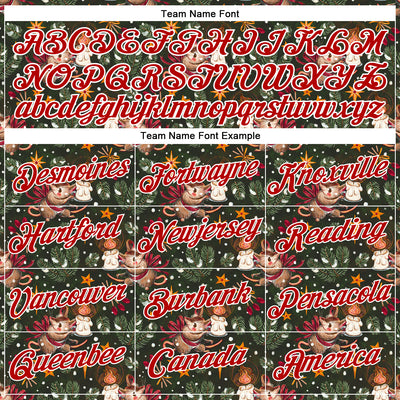 Custom Stitched Green Red-White 3D Emi Bee Christmas Mouse Candle Sports Pullover Sweatshirt Hoodie