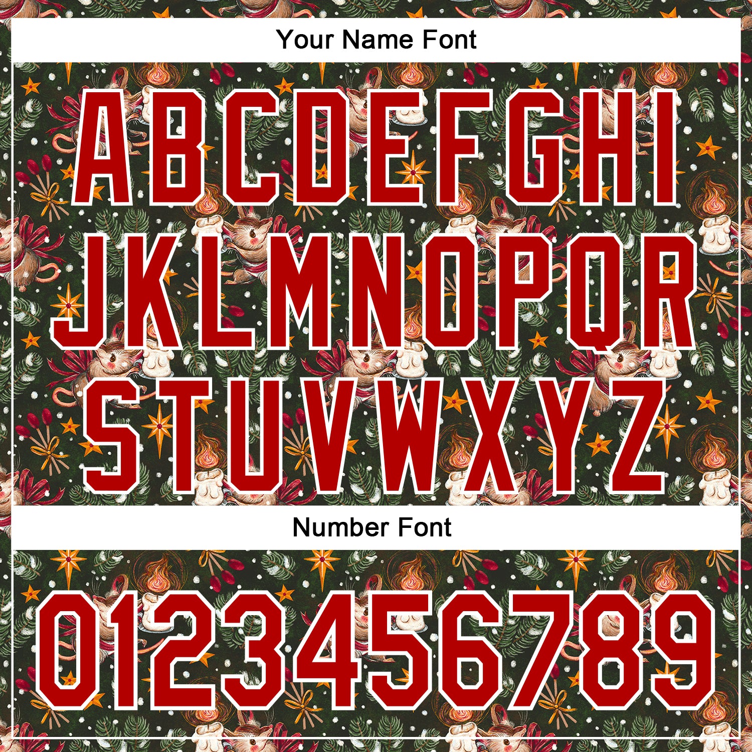 Custom Stitched Green Red-White 3D Emi Bee Christmas Mouse Candle Sports Pullover Sweatshirt Hoodie