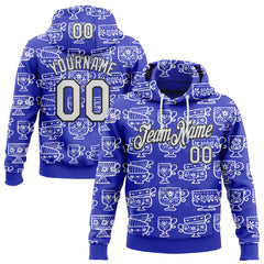Custom Stitched Blue White-Black 3D Emi Bee Fika Mugs Sports Pullover Sweatshirt Hoodie