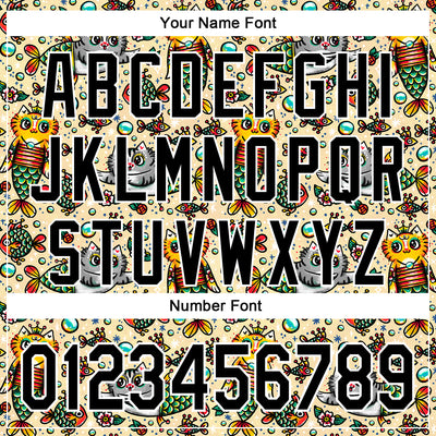 Custom Stitched Cream Black-White 3D Emi Bee Purrmaids Sports Pullover Sweatshirt Hoodie