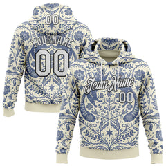 Custom Stitched Cream White-Black 3D Emi Bee Refined Bohemian Cats Sports Pullover Sweatshirt Hoodie