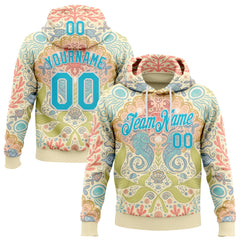 Custom Stitched Cream Lakes Blue-White 3D Emi Bee Seahorse Symphony Sports Pullover Sweatshirt Hoodie