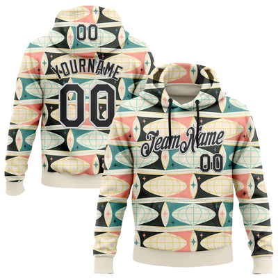 Custom Stitched Cream Black-White 3D Emi Bee World Communication Sports Pullover Sweatshirt Hoodie