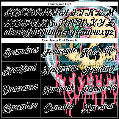 Custom Stitched Black Black-White 3D Illymakes Drippy Succulent Skull Sports Pullover Sweatshirt Hoodie