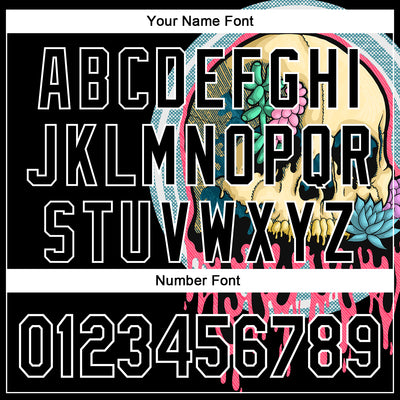 Custom Stitched Black Black-White 3D Illymakes Drippy Succulent Skull Sports Pullover Sweatshirt Hoodie