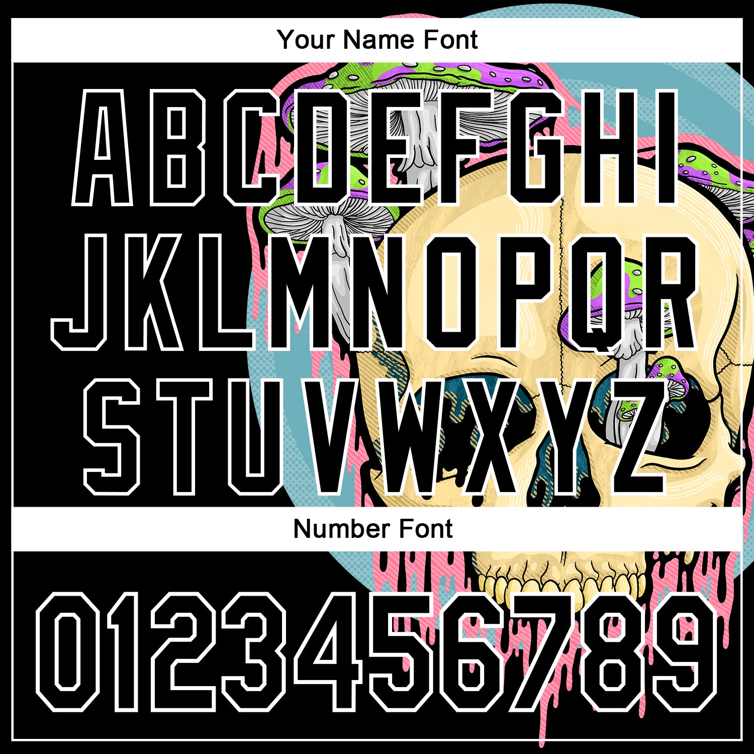 Custom Stitched Black Black-White 3D Illymakes Drippy Mushroom Skull Sports Pullover Sweatshirt Hoodie