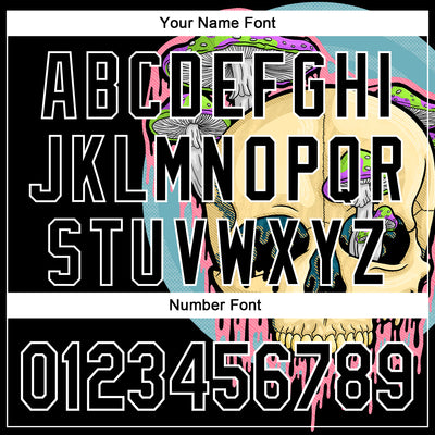 Custom Stitched Black Black-White 3D Illymakes Drippy Mushroom Skull Sports Pullover Sweatshirt Hoodie