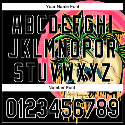 Custom Stitched Black Black-White 3D Illymakes Drippy Tropical Skull Sports Pullover Sweatshirt Hoodie