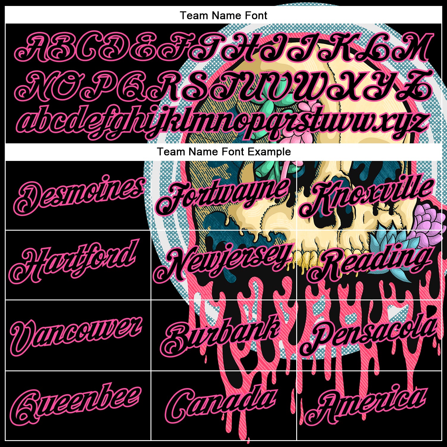 Custom Stitched Black Black-Pink 3D Illymakes Drippy Succulent Skull Sports Pullover Sweatshirt Hoodie