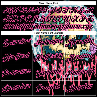 Custom Stitched Black Black-Pink 3D Illymakes Drippy Succulent Skull Sports Pullover Sweatshirt Hoodie