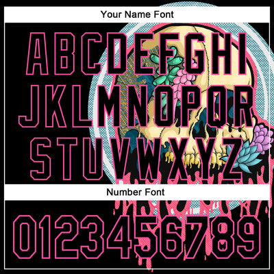 Custom Stitched Black Black-Pink 3D Illymakes Drippy Succulent Skull Sports Pullover Sweatshirt Hoodie