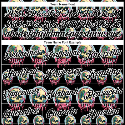 Custom Stitched Black Black-White 3D Illymakes Drippy Succulent Skull Sports Pullover Sweatshirt Hoodie