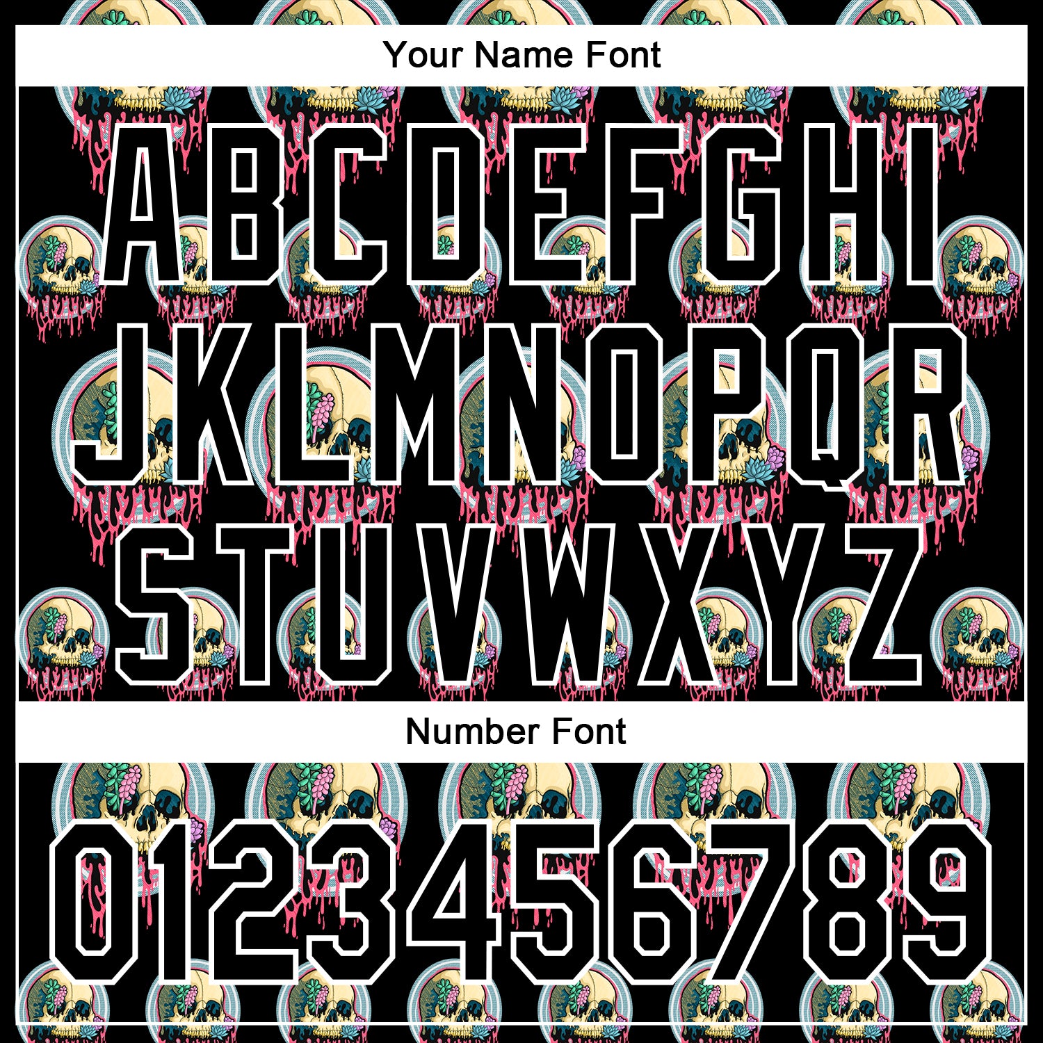 Custom Stitched Black Black-White 3D Illymakes Drippy Succulent Skull Sports Pullover Sweatshirt Hoodie