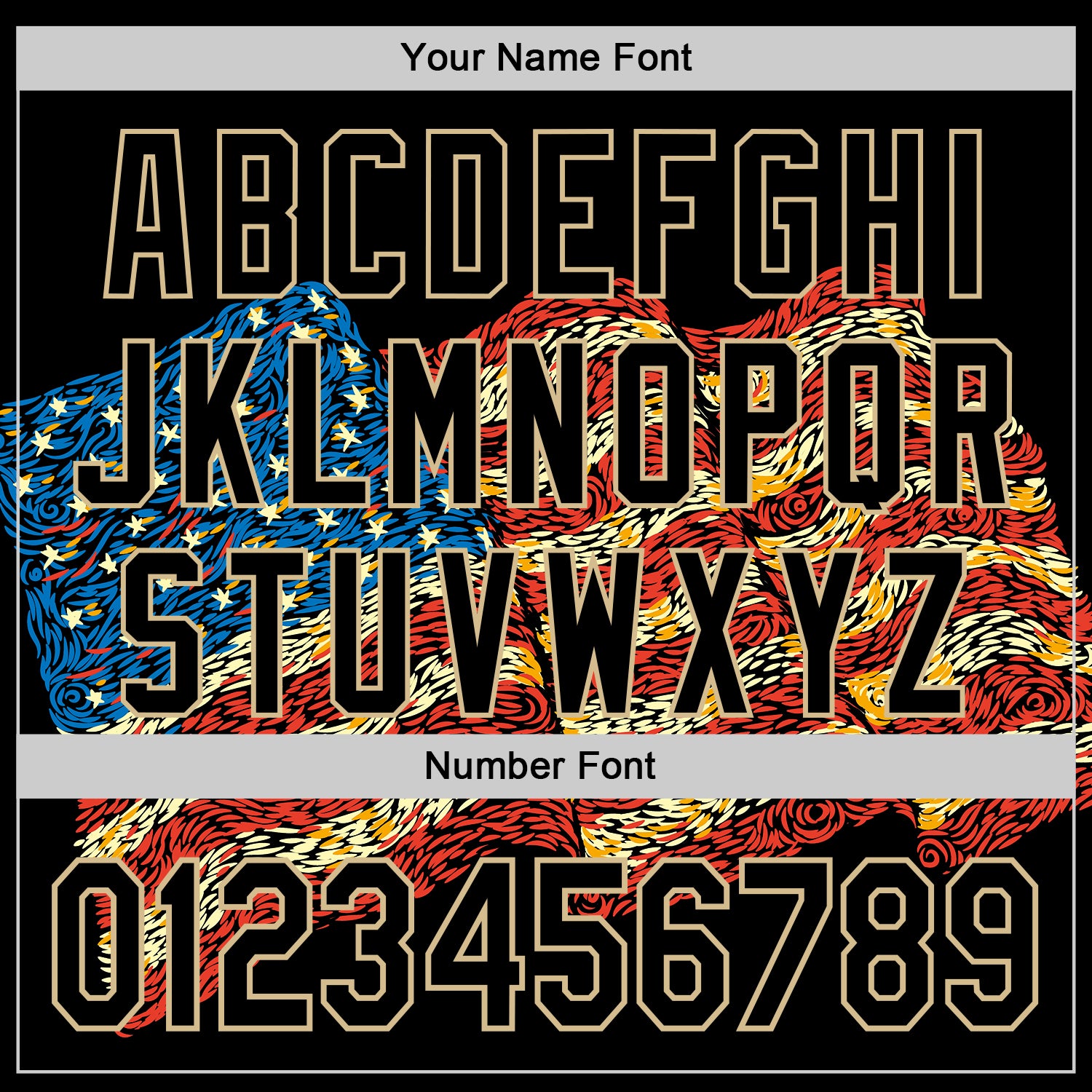 Custom Red Black-Vegas Gold 3D Tobe Fonseca American Flag Freedom Impressionist	 Starry Authentic Baseball Jersey