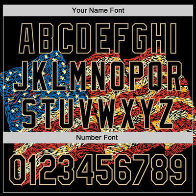 Custom Red Black-Vegas Gold 3D Tobe Fonseca American Flag Freedom Impressionist	 Starry Authentic Baseball Jersey