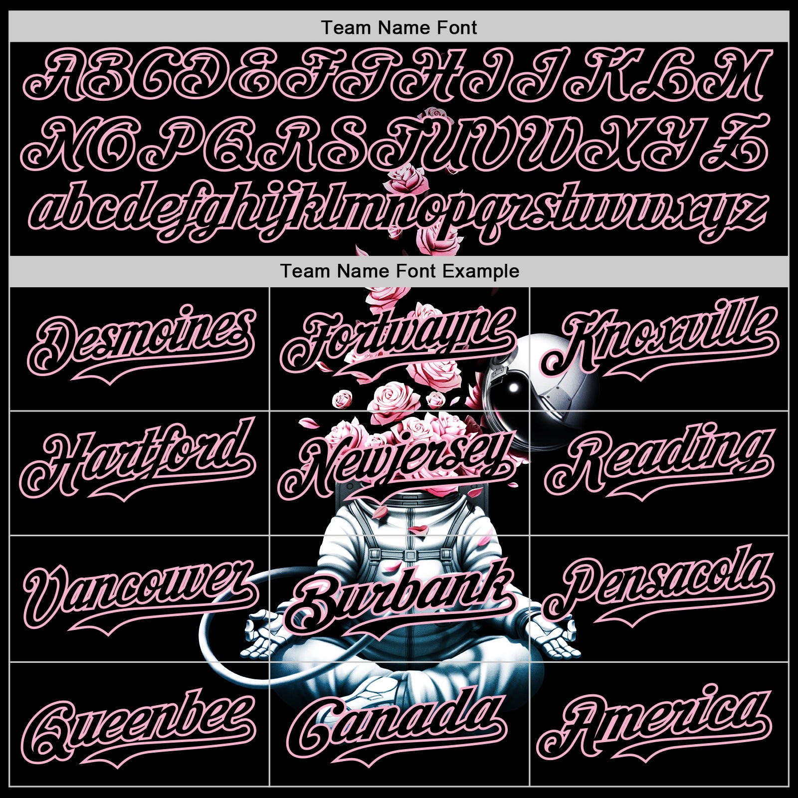 Custom Black Black-Light Pink 3D Tobe Fonseca Astro Meditation Roses Authentic Baseball Jersey