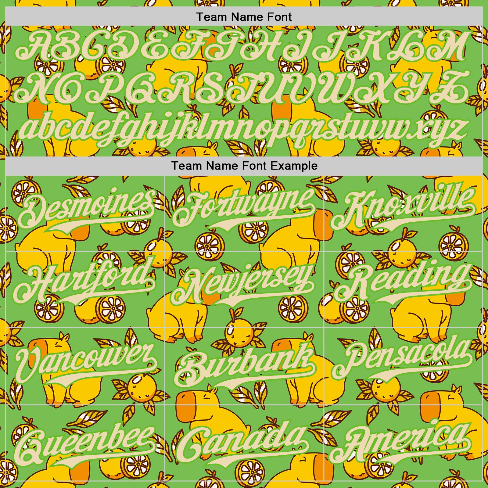 Custom Aurora Green Cream-Aurora Green 3D Tobe Fonseca Capybara With Oranges Leaves Green Authentic Baseball Jersey