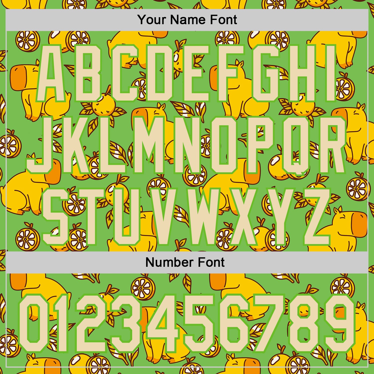 Custom Aurora Green Cream-Aurora Green 3D Tobe Fonseca Capybara With Oranges Leaves Green Authentic Baseball Jersey