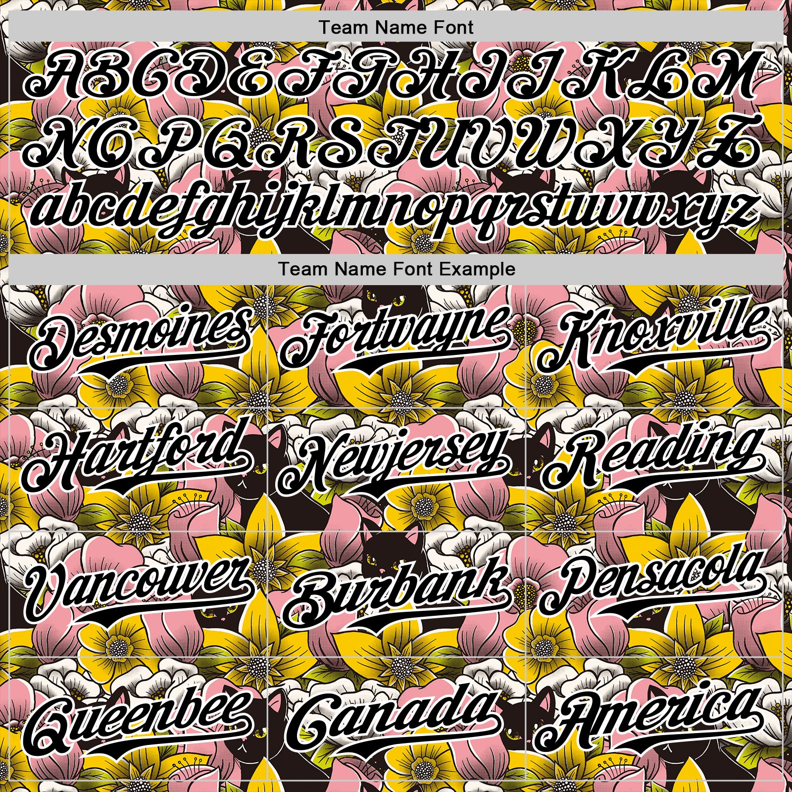 Custom Pink Black-White 3D Tobe Fonseca Cats in a Field of Flowers Authentic Baseball Jersey