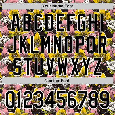 Custom Pink Black-White 3D Tobe Fonseca Cats in a Field of Flowers Authentic Baseball Jersey