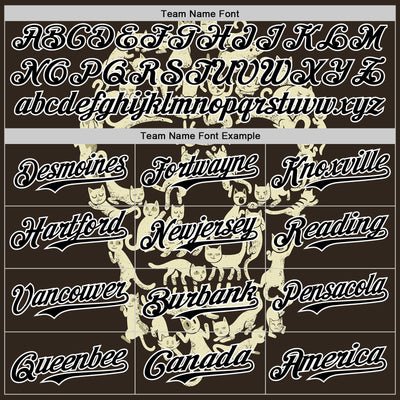 Custom Cream Black-White 3D Tobe Fonseca Cat Skull Authentic Baseball Jersey