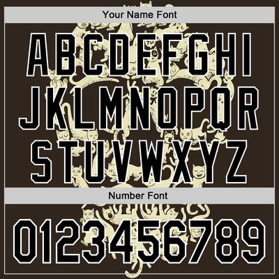 Custom Cream Black-White 3D Tobe Fonseca Cat Skull Authentic Baseball Jersey