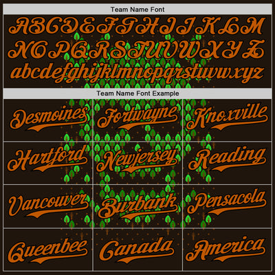 Custom Green Texas Orange-Black 3D Tobe Fonseca Deforestation Brown Skull Authentic Baseball Jersey