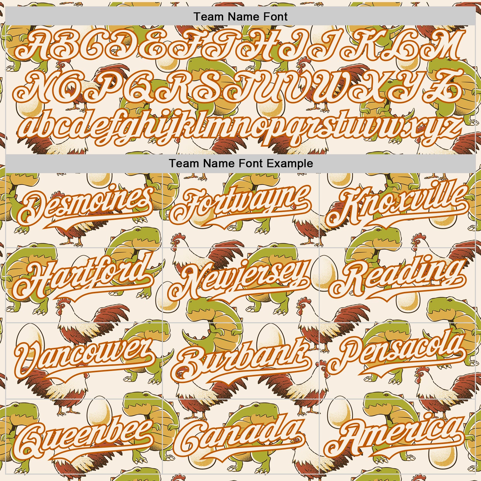 Custom Cream Cream-Texas Orange 3D Tobe Fonseca Egg Chicken and Dinossaur Authentic Baseball Jersey