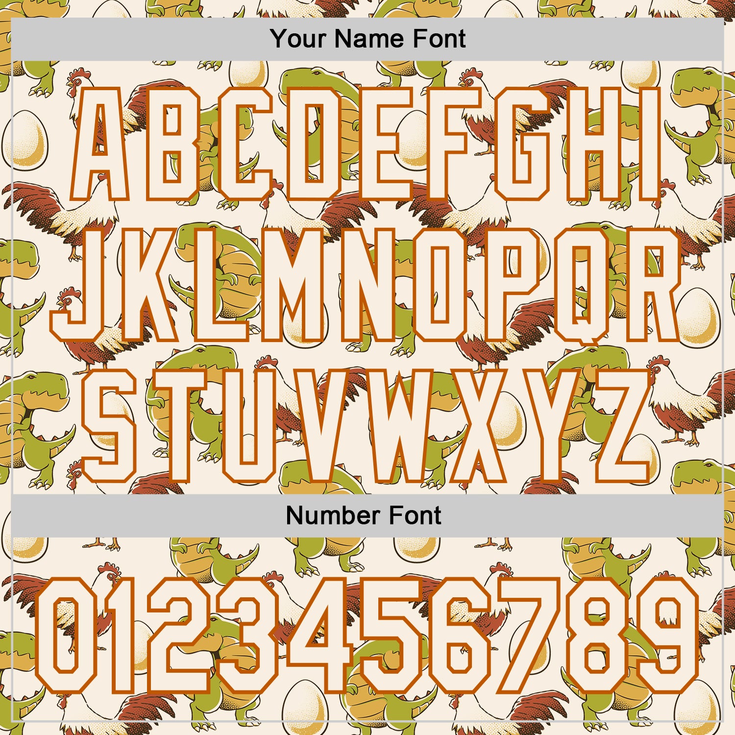 Custom Cream Cream-Texas Orange 3D Tobe Fonseca Egg Chicken and Dinossaur Authentic Baseball Jersey