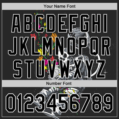 Custom Black Black-White 3D Tobe Fonseca End of Humanity Astronaut Authentic Baseball Jersey