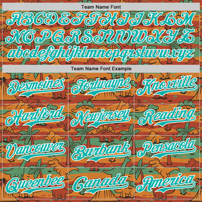 Custom Aqua White 3D Tobe Fonseca Jurassic Vintage T-Rex Dinosaur Authentic Baseball Jersey