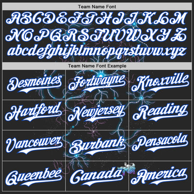 Custom Black White-Thunder Blue 3D Tobe Fonseca Neuron Galaxy Authentic Baseball Jersey