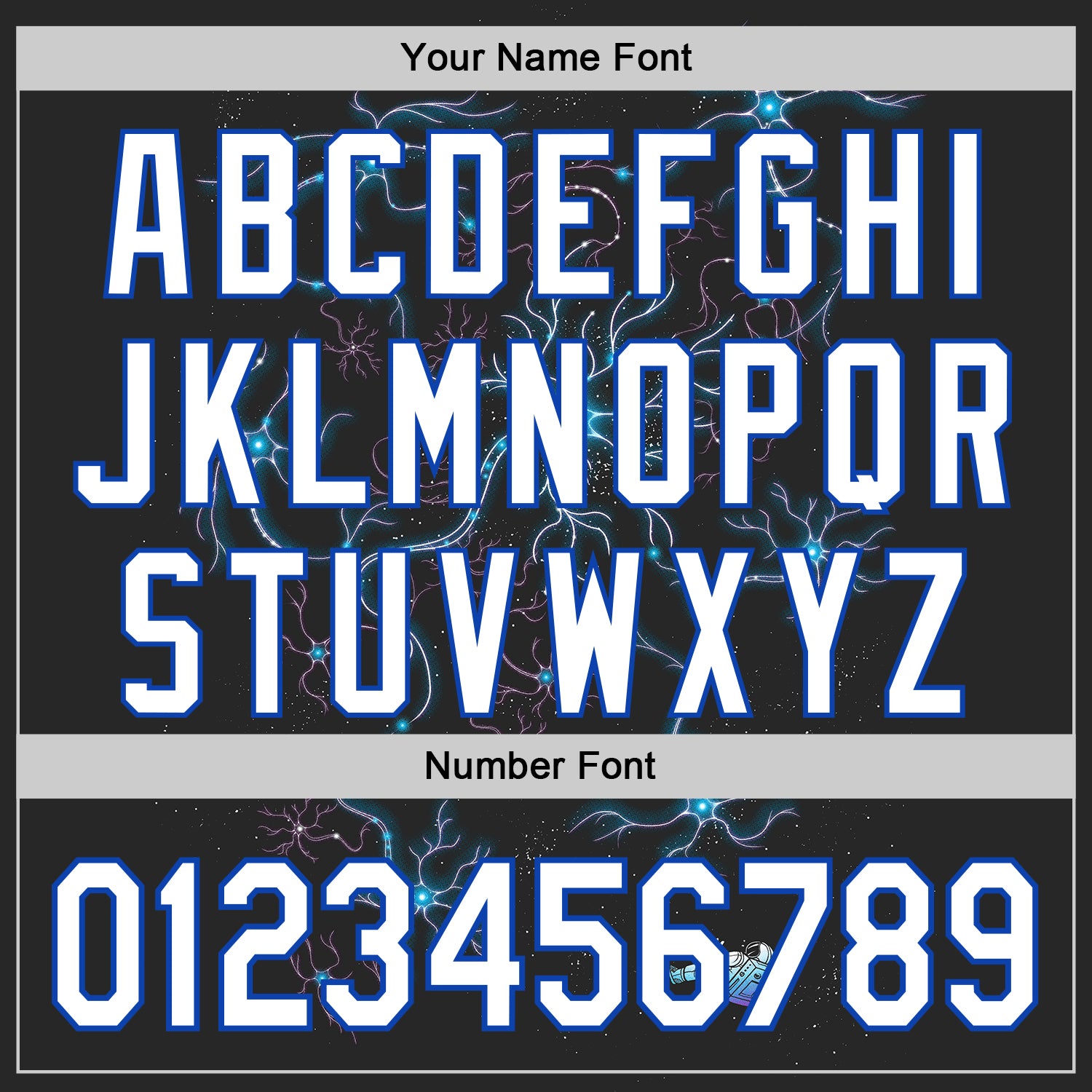 Custom Black White-Thunder Blue 3D Tobe Fonseca Neuron Galaxy Authentic Baseball Jersey