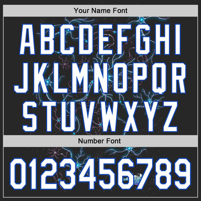 Custom Black White-Thunder Blue 3D Tobe Fonseca Neuron Galaxy Authentic Baseball Jersey